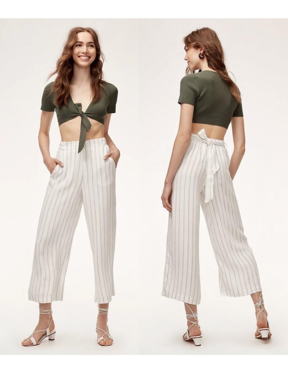 Aritzia Wilfred Faun wide leg pant Large